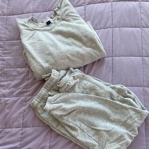 Oversized matching sweatshirt and jogger set - heather grey